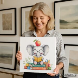 Elephant Reading Art