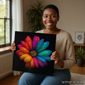 Rainbow Daisy Art