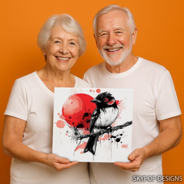 Red Sun Bird Art