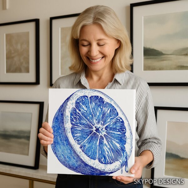 Blue Lemon Slice Art