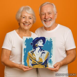 Fashionista Blue Hat Art