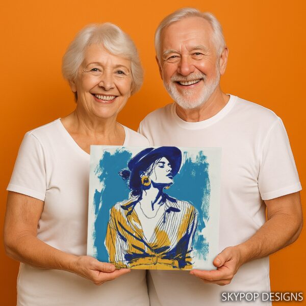 Fashionista Blue Hat Art