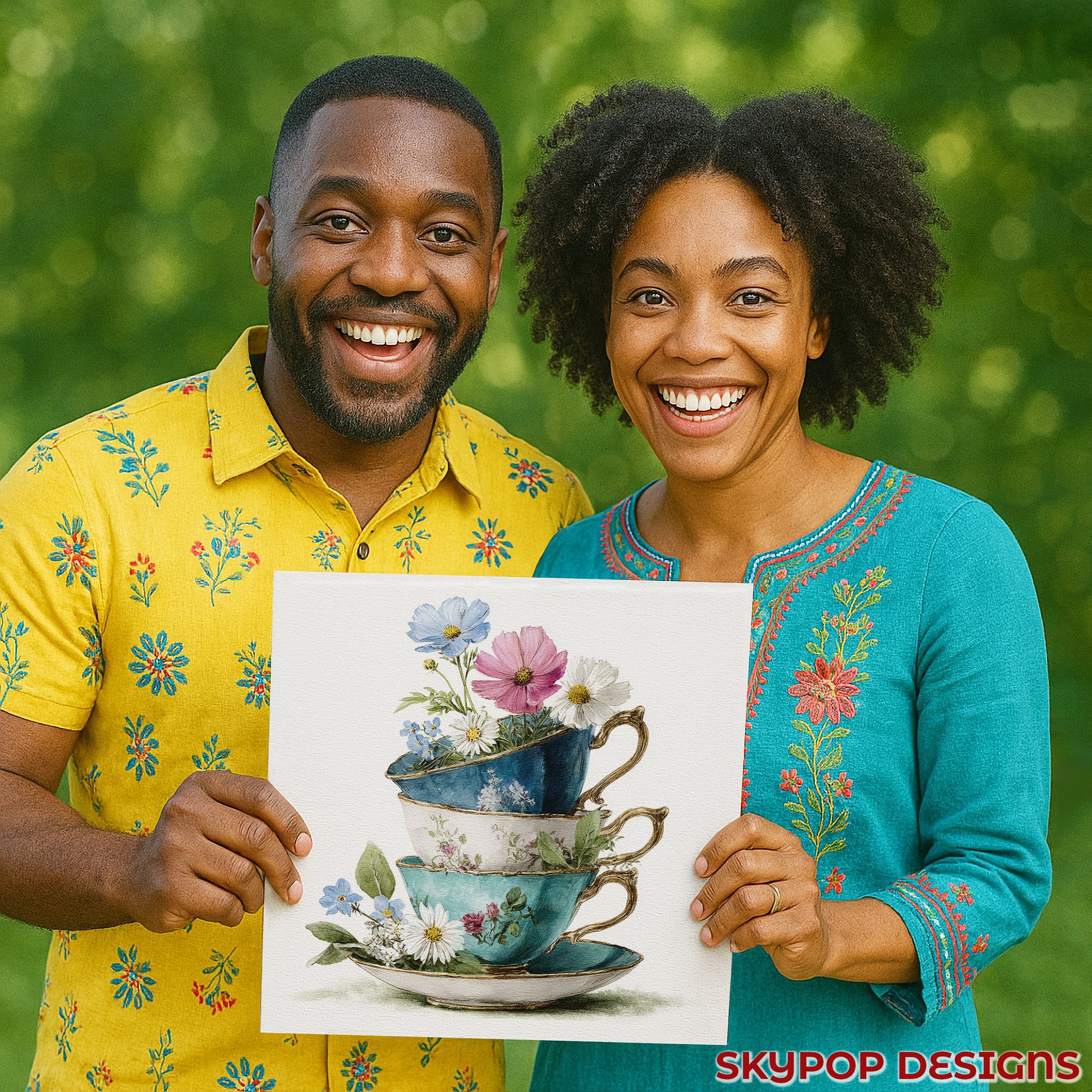 3.jpg Floral Teacup Stack Art