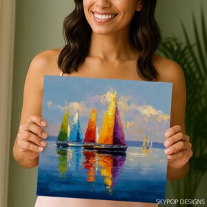 Colorful Sailboats Art