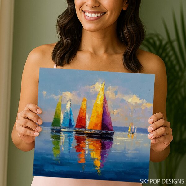 Colorful Sailboats Art