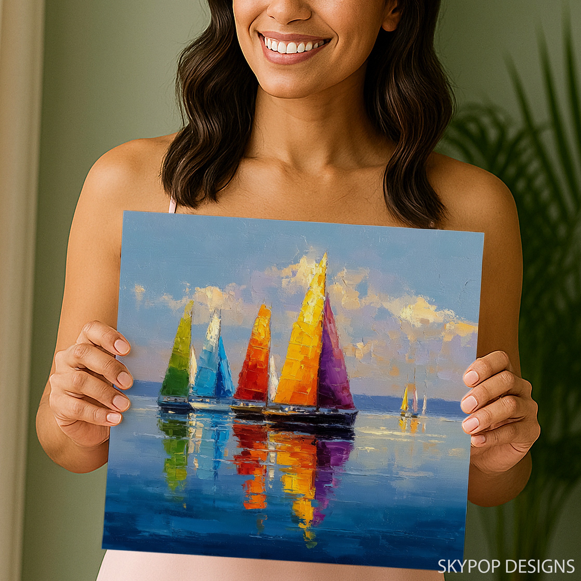3.jpg Colorful Sailboats Art