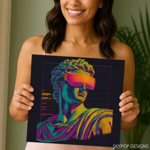 Neon Retro Futurism Portrait Art