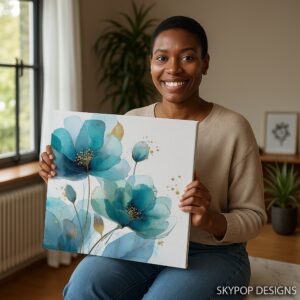 Teal Bloom Art