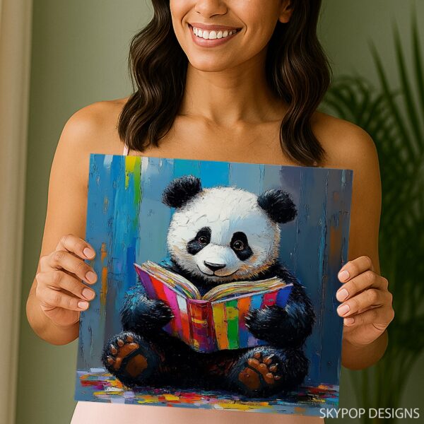 Panda Reading Book Art