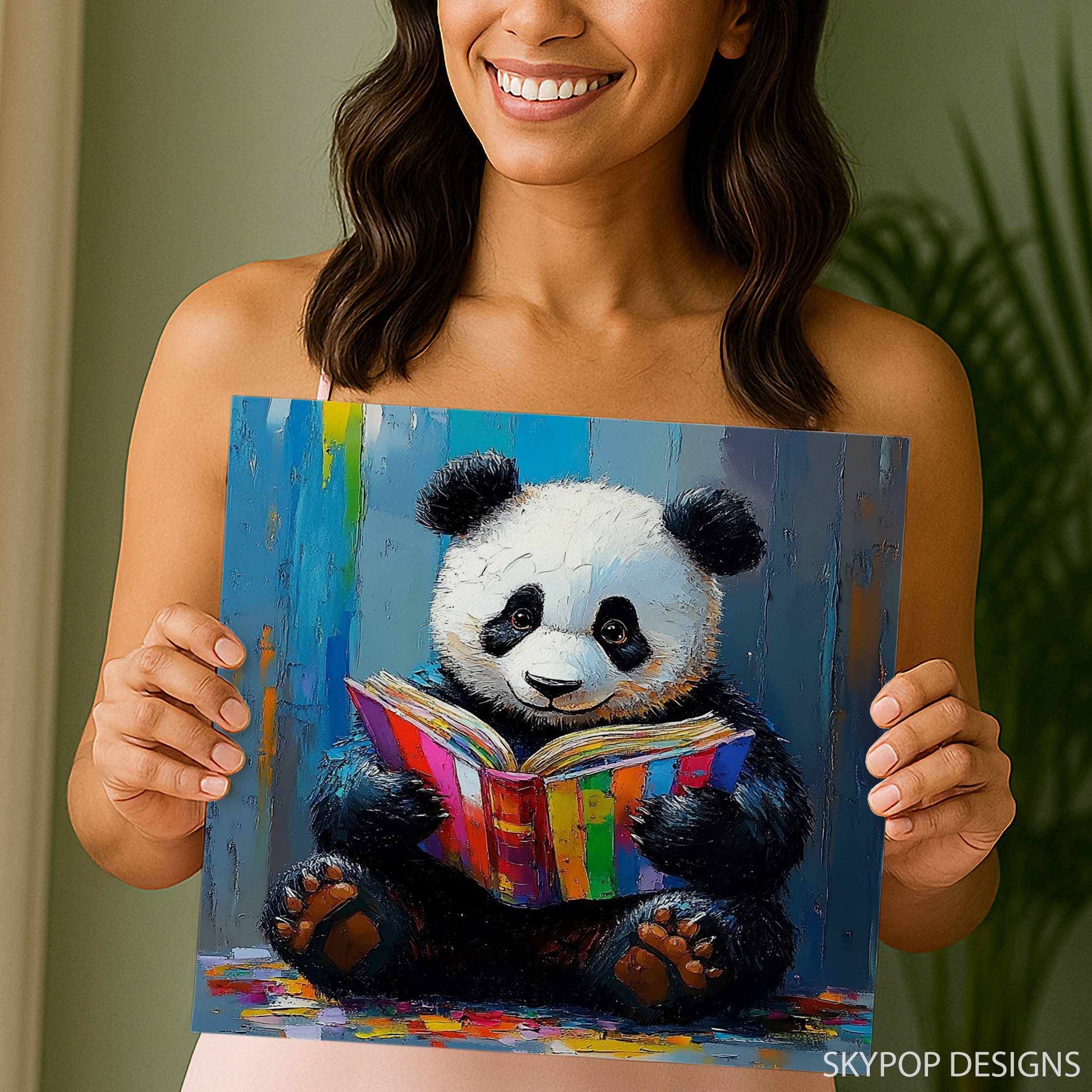 3.jpg Panda Reading Book Art