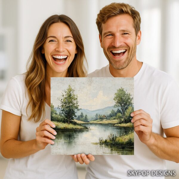 Tranquil River Landscape Art