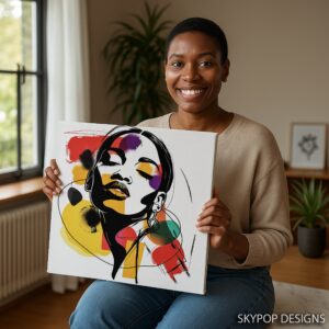 Vibrant Face Abstract Art