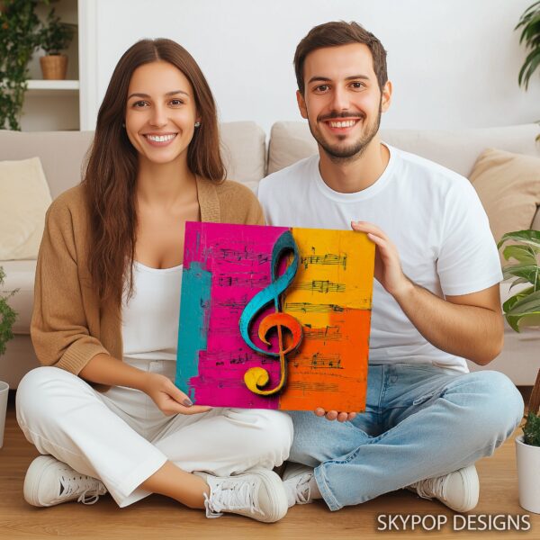Vibrant Treble Clef Art