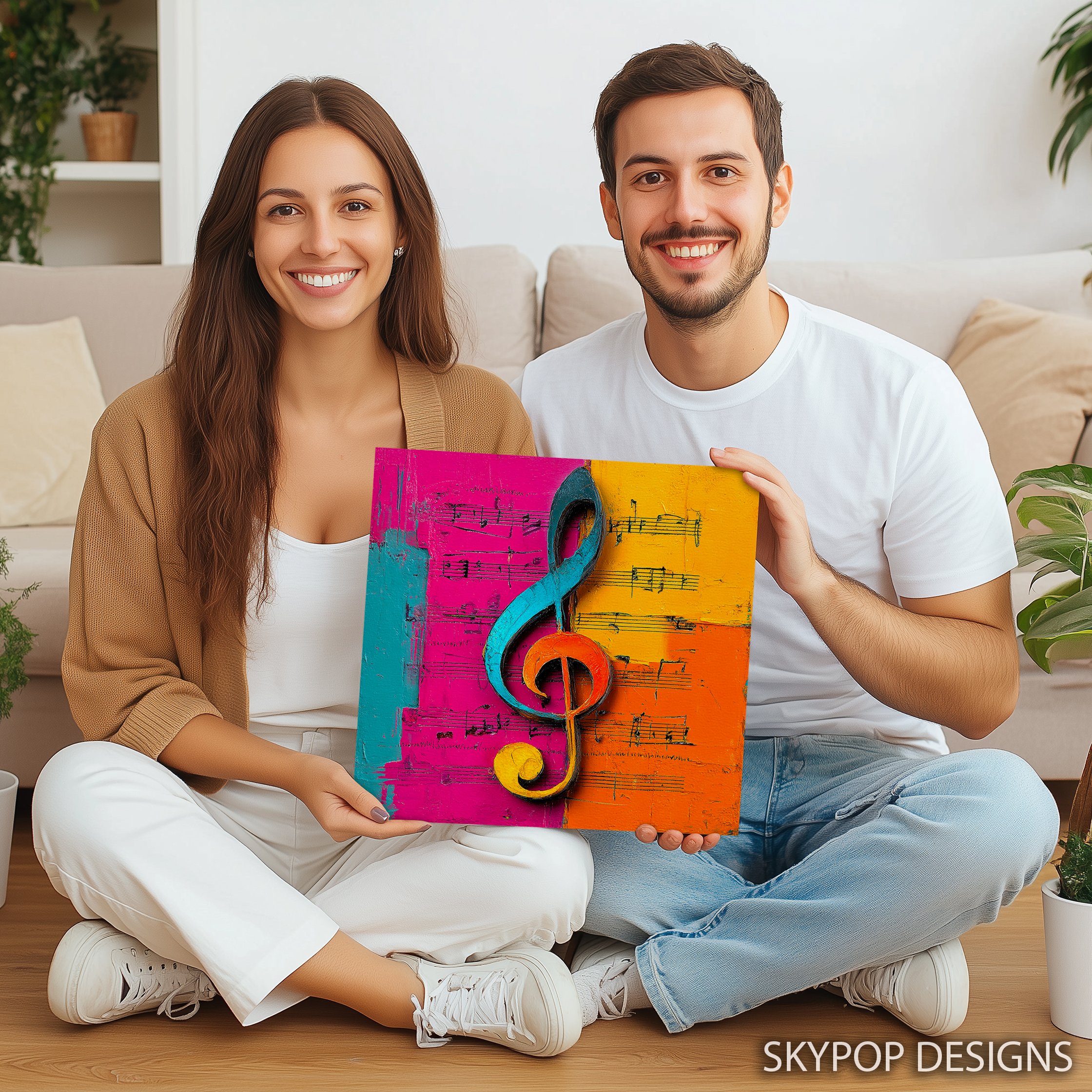 3.jpg Vibrant Treble Clef Art