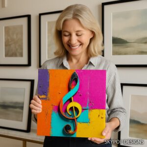 Vibrant Treble Clef Art