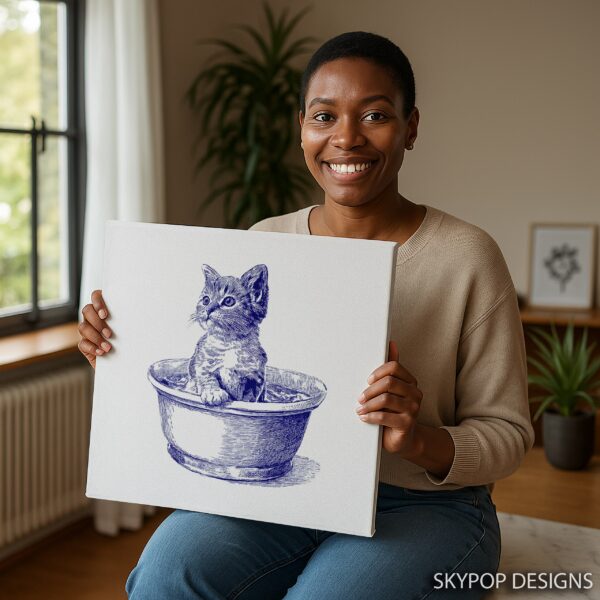 Kitten in Bowl Art
