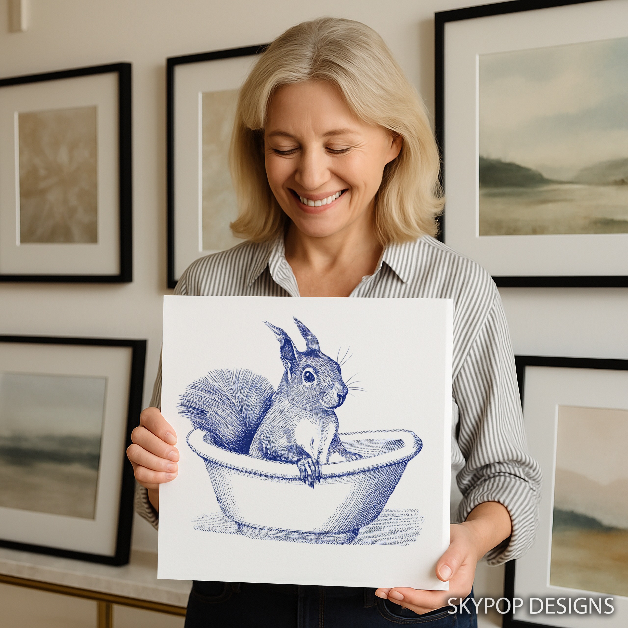 3.jpg Squirrel in Bowl Art