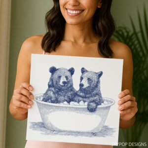 Bear in Bathtub Art