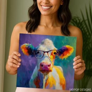 Cow with Glasses Art