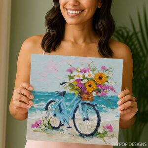 Seaside Bicycle Bouquet Art