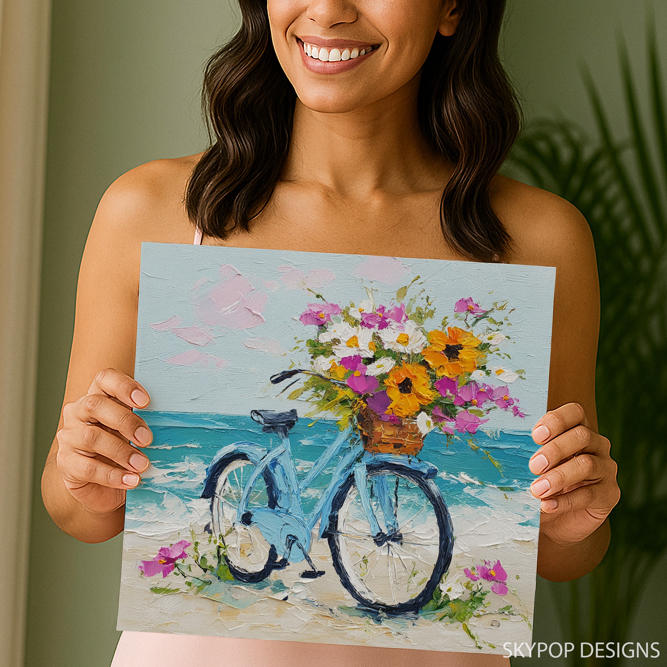 3.jpg Seaside Bicycle Bouquet Art