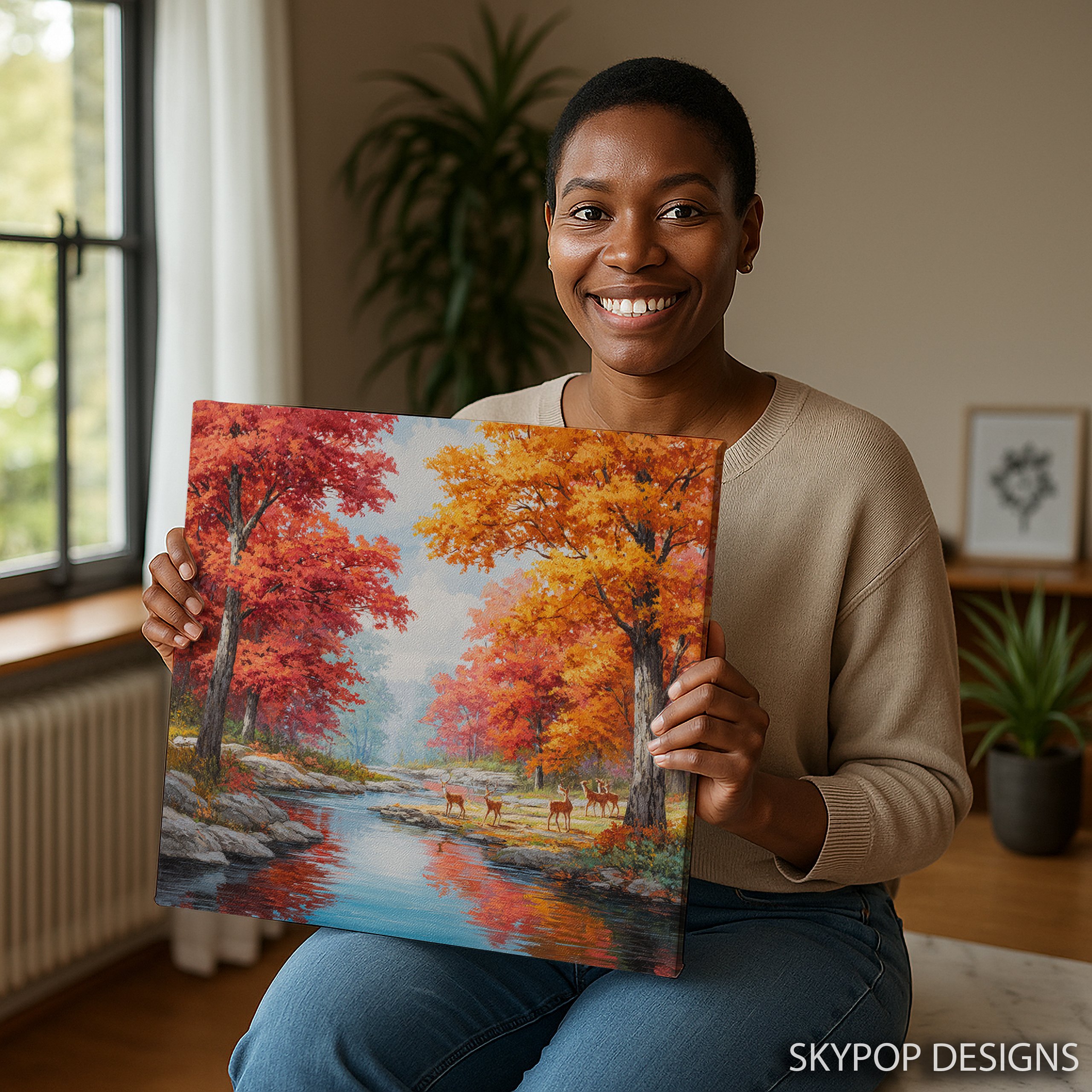 3.jpg Deer Autumn Forest Art