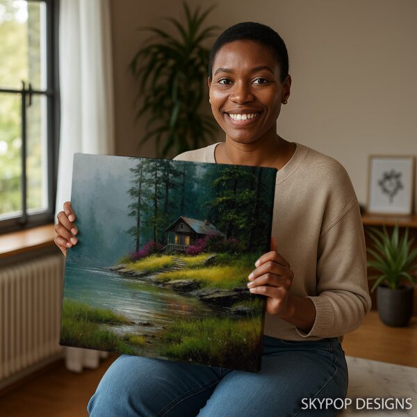Lakeside Cabin Art