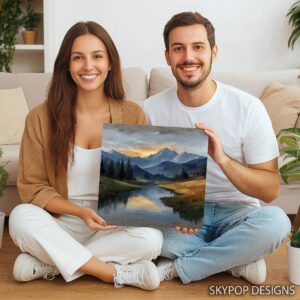 Mountain Sunrise River Art