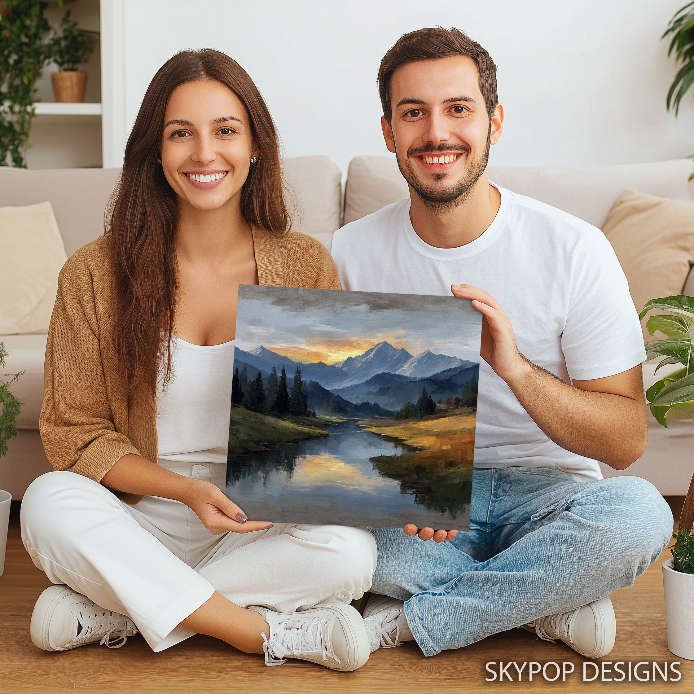 3.jpg Mountain Sunrise River Art