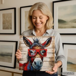 Donkey with Red Glasses Art