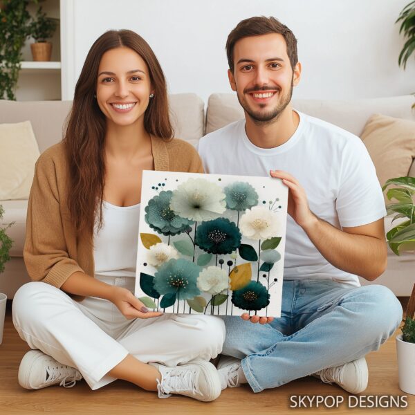 Teal Bloom Art
