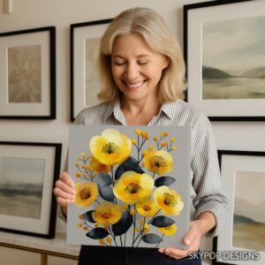 Yellow Poppy Bouquet Art