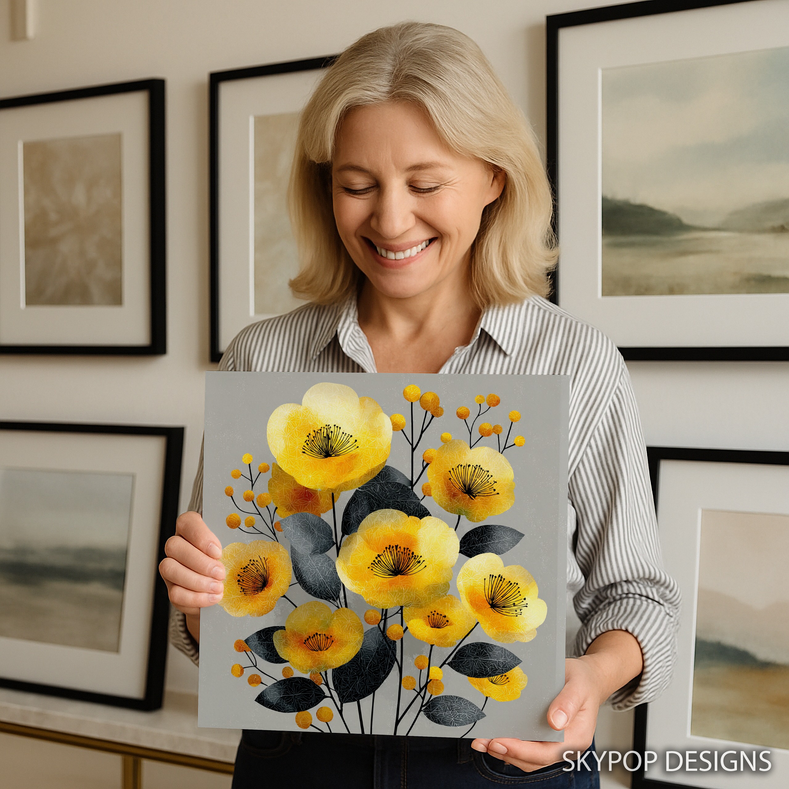 3.jpg Yellow Poppy Bouquet Art