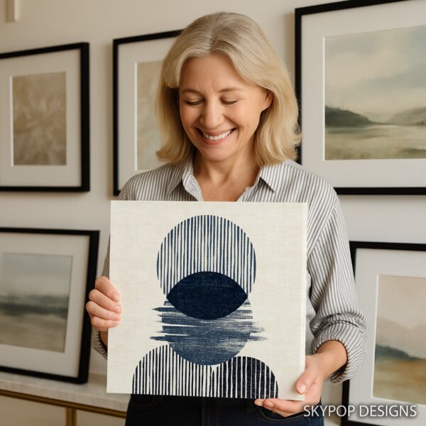 Geometric Ocean Horizon Art