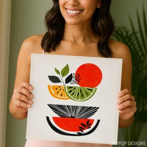 Citrus Abstract Bowl Art