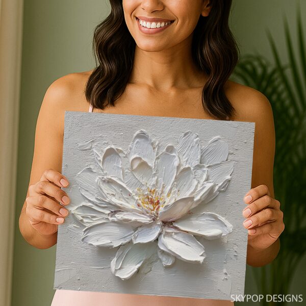 White Lotus Flower Art