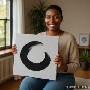 Zen Circle Brush Stroke Art