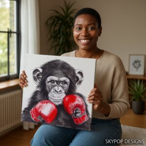 Chimpanzee Boxing Art