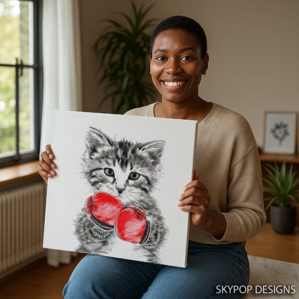 Boxing Kitten Art