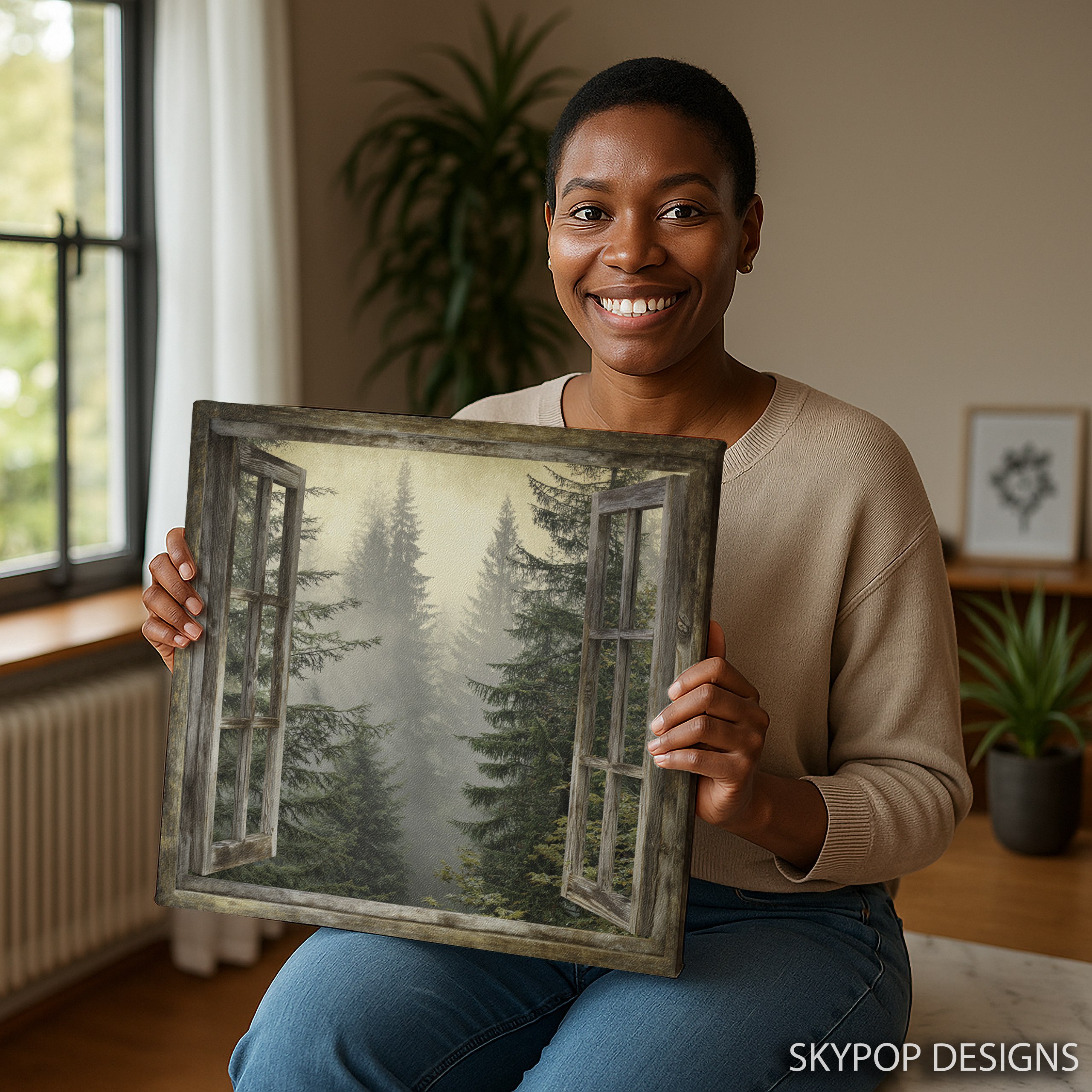 3.jpg Misty Forest Window View Art