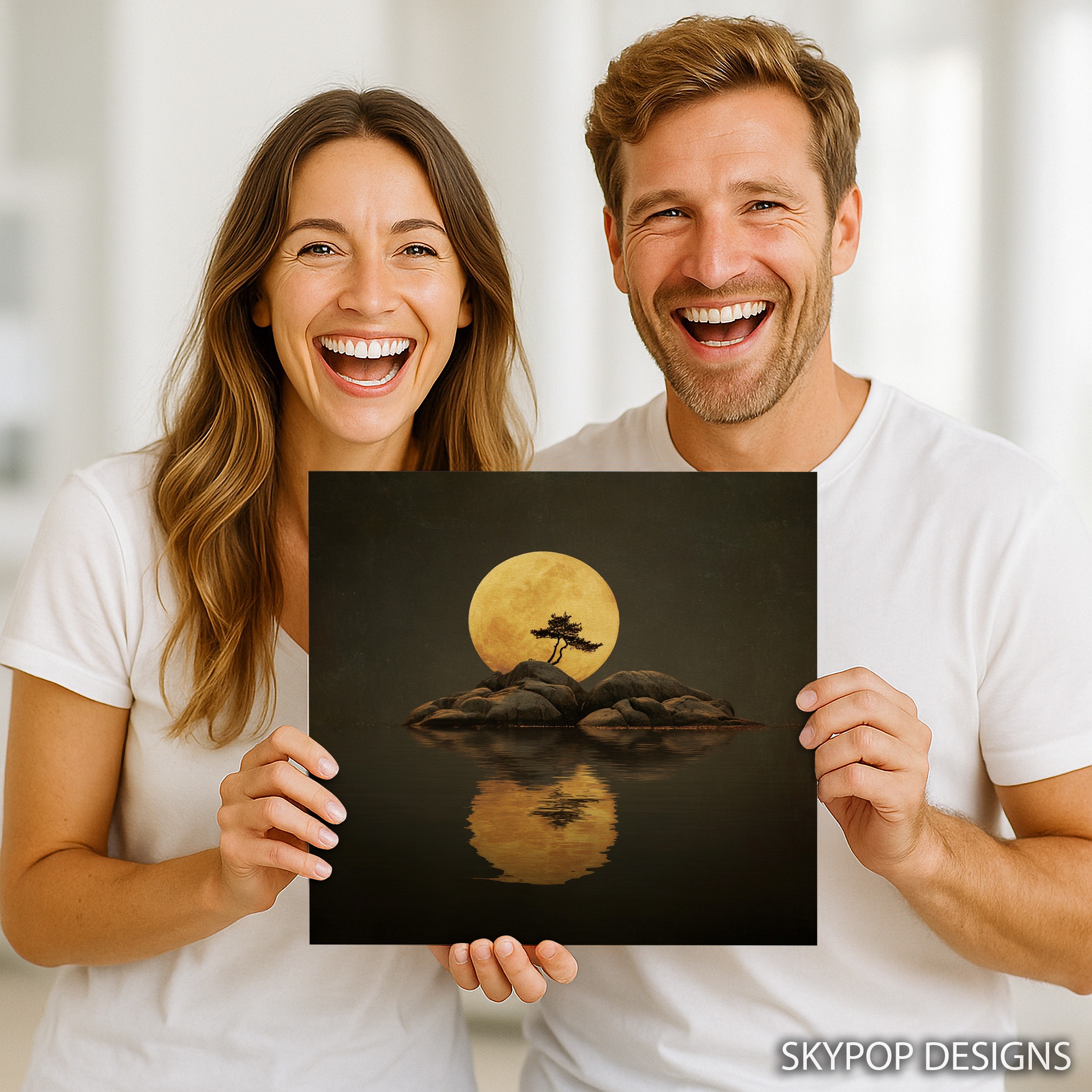3.jpg Lone Tree Moon Reflection Art