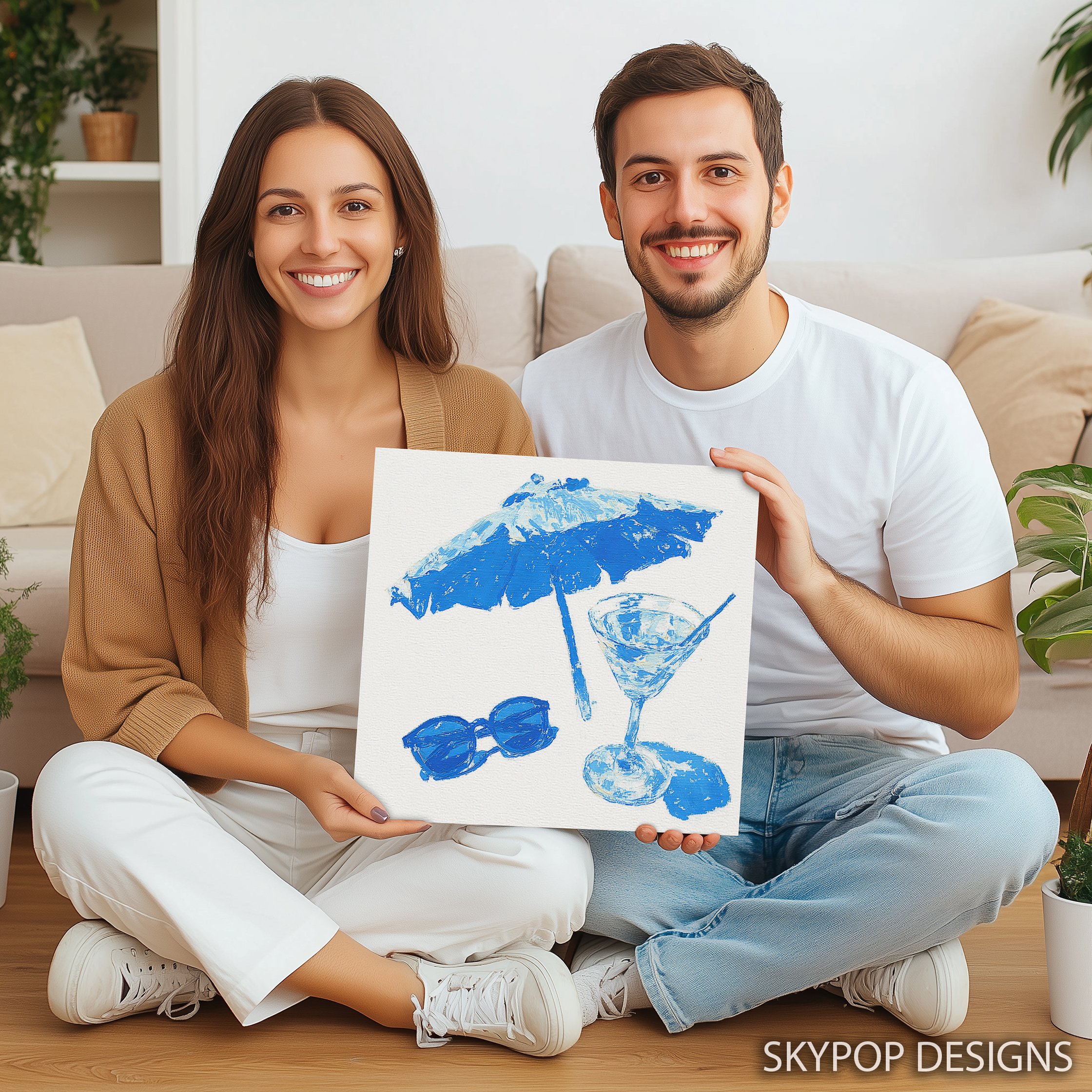 3.jpg Blue Beach Umbrella Art