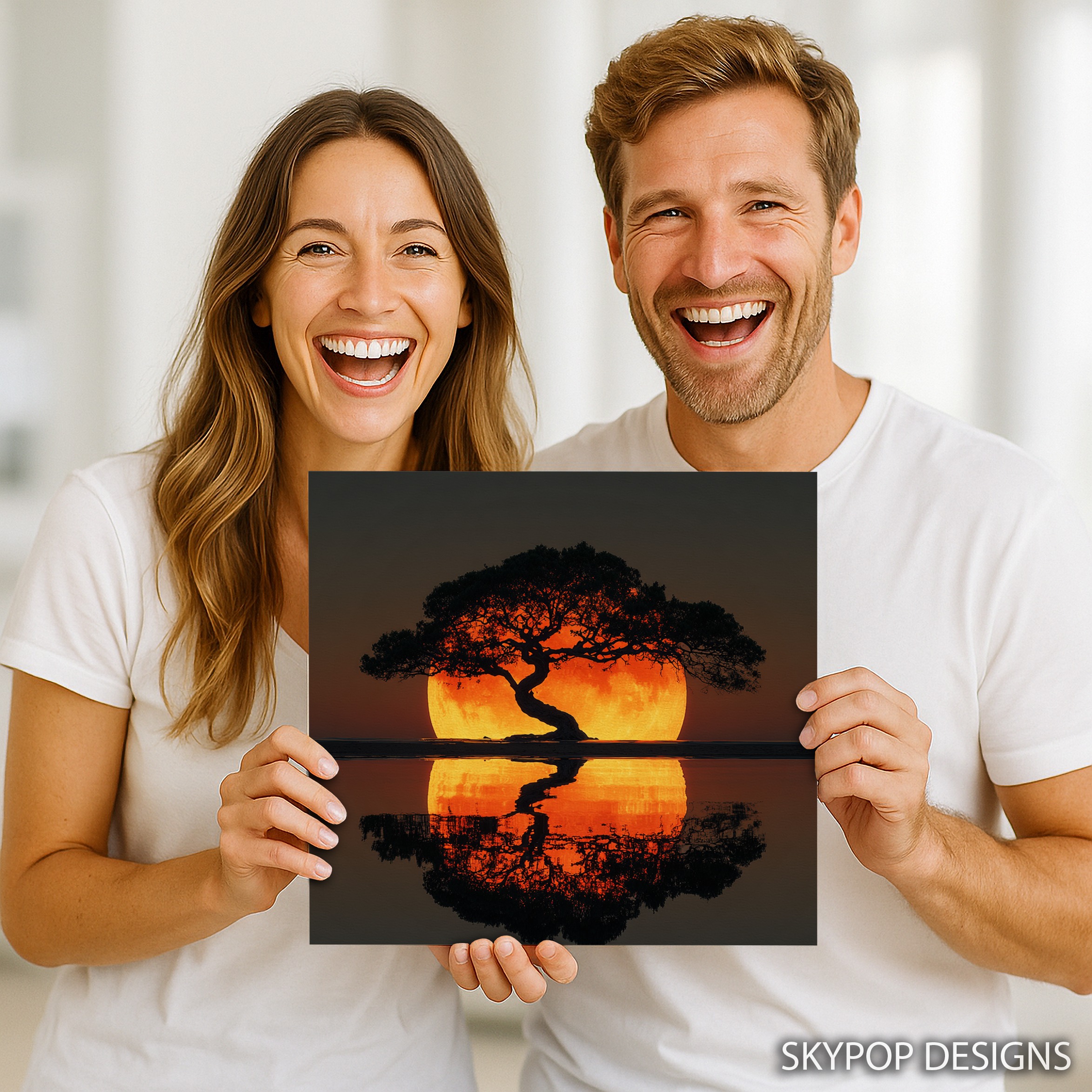 3.jpg Sunset Tree Reflection Art