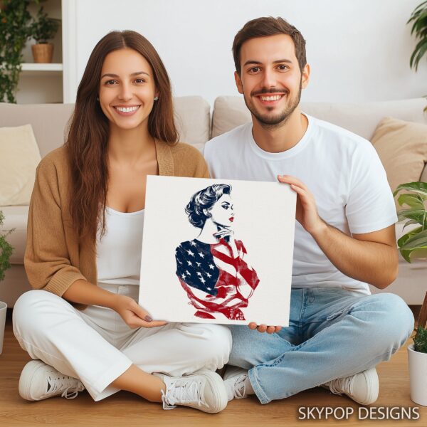 American Flag Pin-up Art