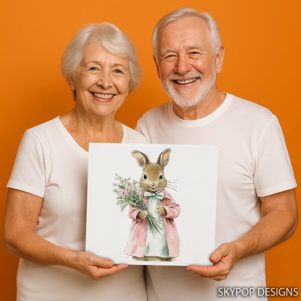 Bunny Flower Bouquet Art