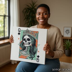Queen of Spades Skull Art