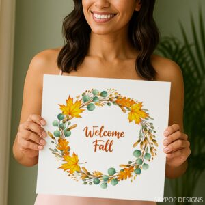 Autumn Wreath Welcome Art