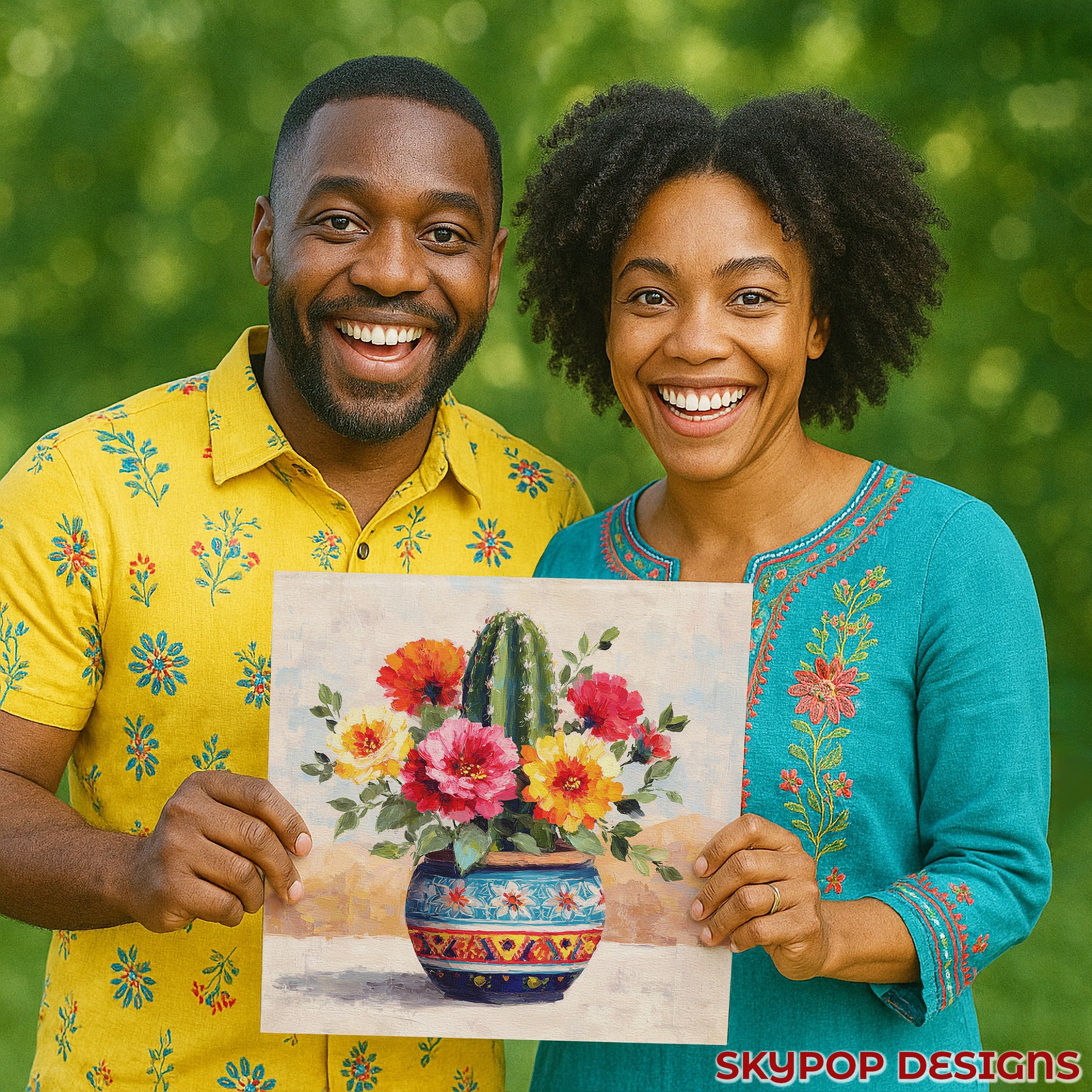 3.jpg Cactus and Wildflower Bouquet Art