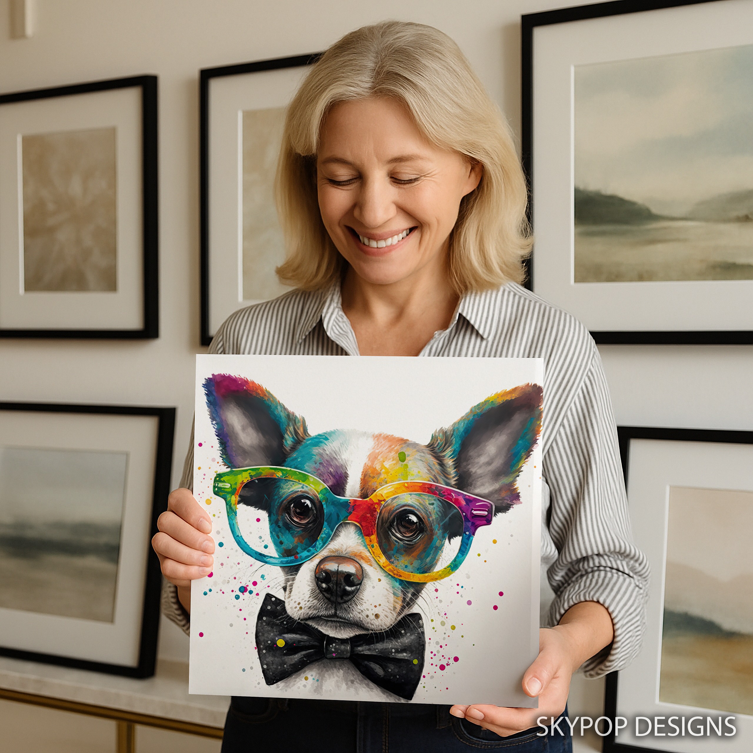 3.jpg Dog With Glasses Art