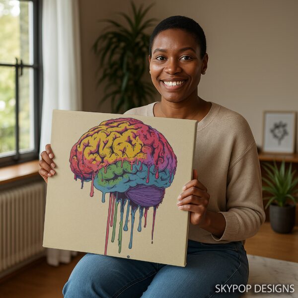 Colorful Brain Drip Art